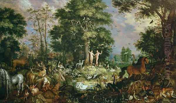 Garden of Eden Oil Painting by Roelandt Jacobsz Savery