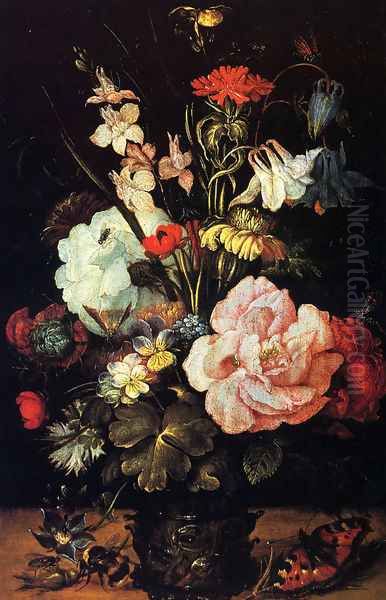 Flowers In A Vase Oil Painting by Roelandt Jacobsz Savery