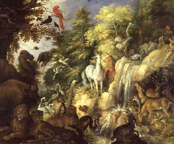 Orpheus with Birds and Beasts, 1622 Oil Painting by Roelandt Jacobsz Savery