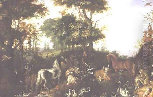 Orpheus Charming the Animals Oil Painting by Roelandt Jacobsz Savery