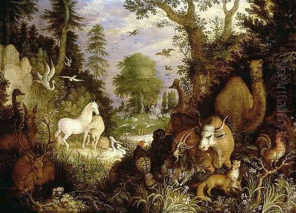 The Garden of Eden 2 Oil Painting by Roelandt Jacobsz Savery