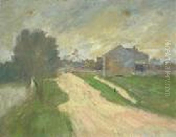 Country Road Oil Painting by Theodore Robinson