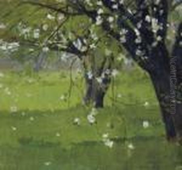 Tree Blossoms Oil Painting by Theodore Robinson