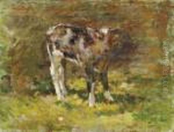 Calf Oil Painting by Theodore Robinson