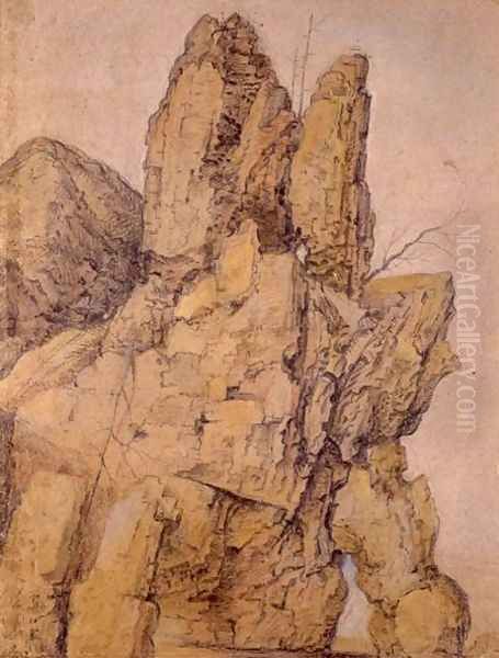 Rocky Mountain Oil Painting by Roelandt Jacobsz Savery