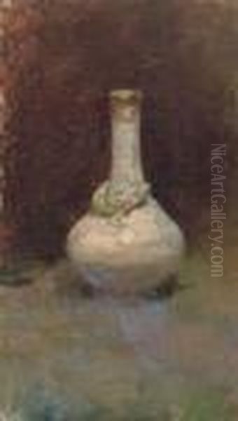 A Vase With A Lizard And Other Oil Sketches: Twenty Five Works Oil Painting by Theodore Robinson