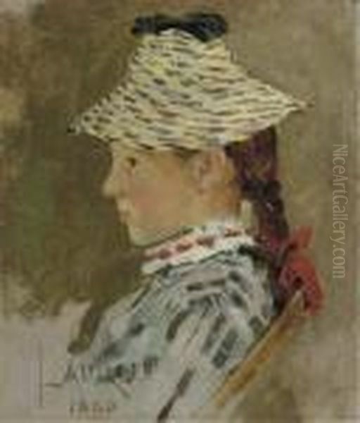 Portrait Of Laurie Oil Painting by Theodore Robinson