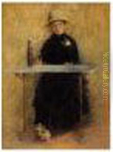 Portrait Of Madame Baudy Oil Painting by Theodore Robinson