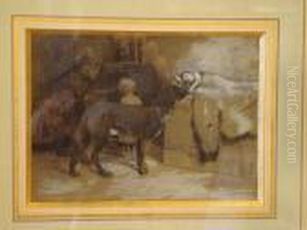 Famille Pres Du Poele Oil Painting by Georges Antoine Rochegrosse