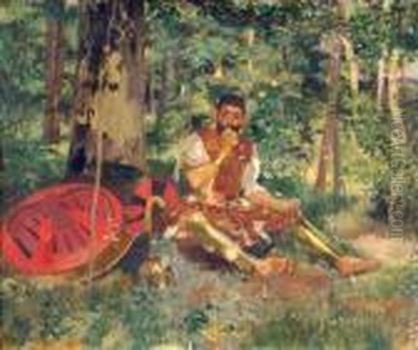 Le Repos Du Guerrier Oil Painting by Georges Antoine Rochegrosse