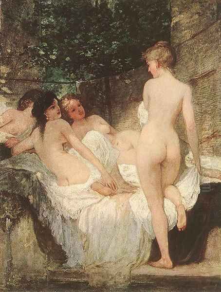 After the Bath 1880 Oil Painting by Roelandt Jacobsz Savery