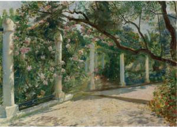 Almond Trees, Algiers Oil Painting by Georges Antoine Rochegrosse