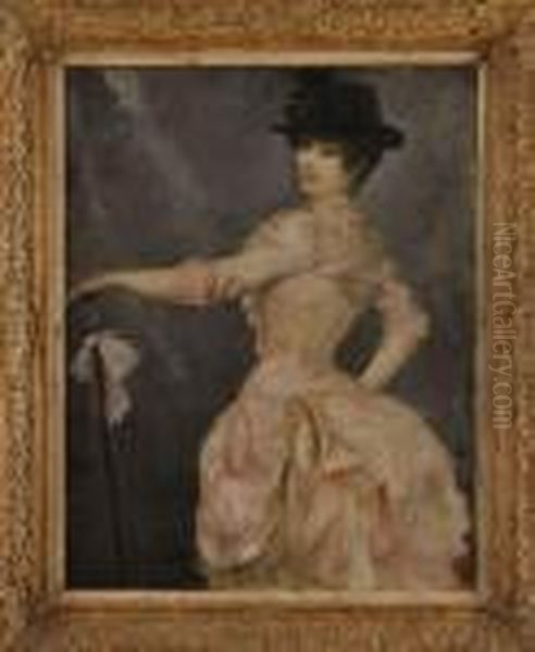 Elegante En Rose Oil Painting by Georges Antoine Rochegrosse