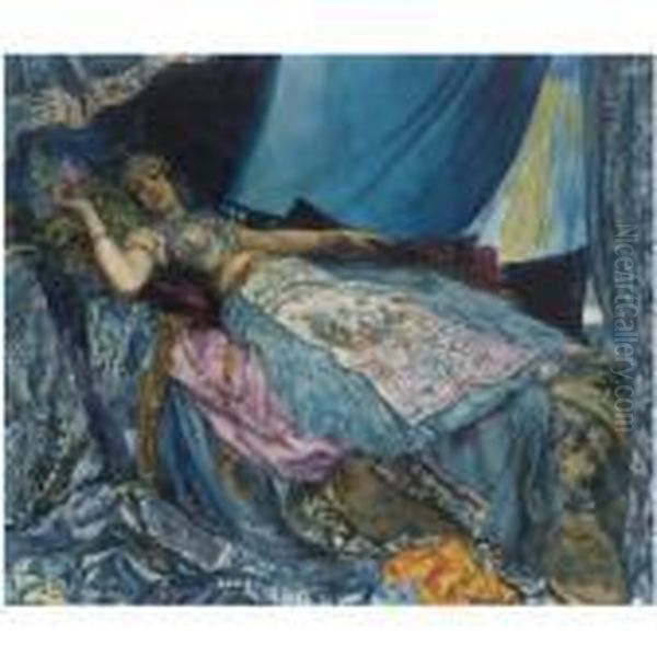 La Princesse Bleue Oil Painting by Georges Antoine Rochegrosse