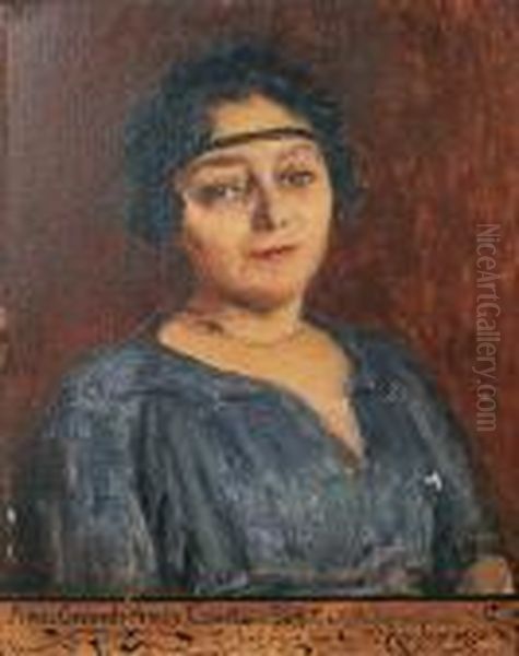 Portrait De Femme Oil Painting by Georges Antoine Rochegrosse