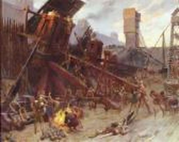 Le Siege D'alesia Oil Painting by Georges Antoine Rochegrosse