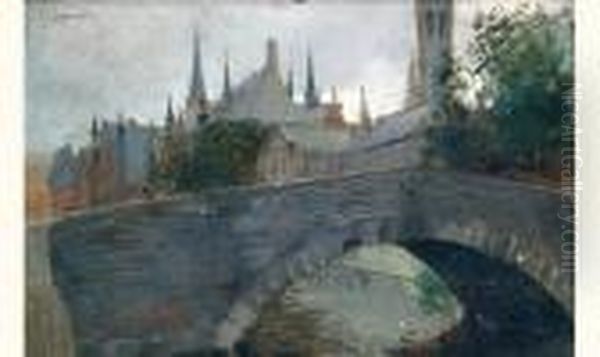 bruges Oil Painting by Georges Antoine Rochegrosse