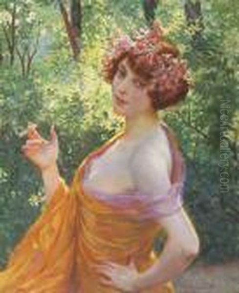 La Cigarette Oil Painting by Georges Antoine Rochegrosse