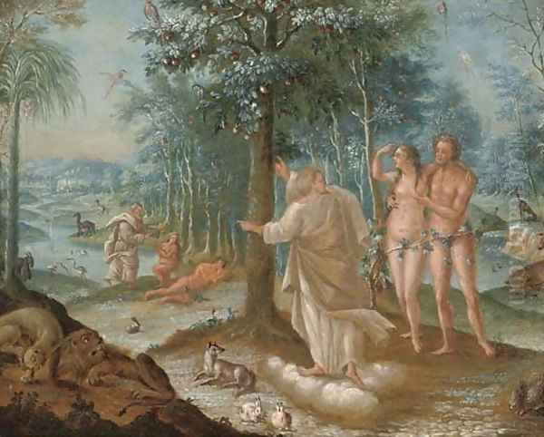 The Expulsion of Adam and Eve Oil Painting by Roelandt Jacobsz Savery