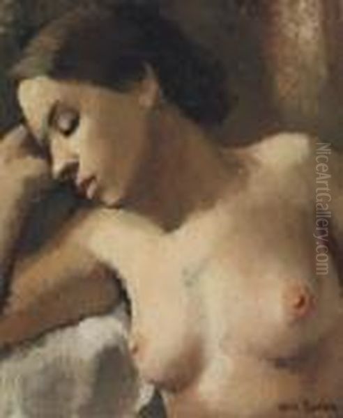 Sleeping Nude Oil Painting by Vera Rockline