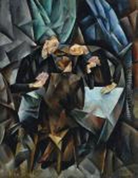 The Card Players Oil Painting by Vera Rockline