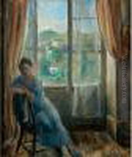 Jeune Femme Dans Un Interieur Oil Painting by Vera Rockline