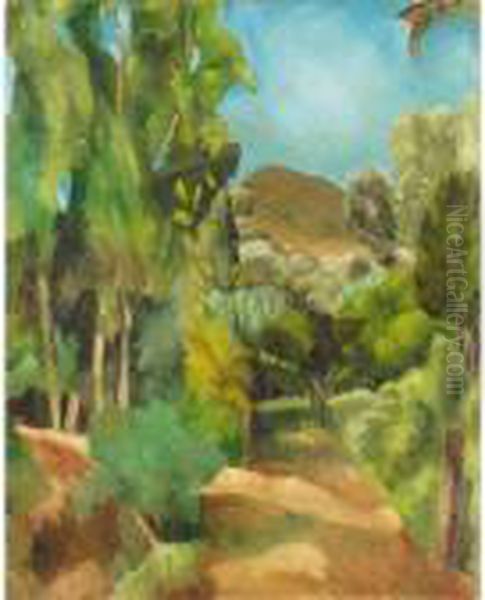 Landscape With Trees Oil Painting by Vera Rockline