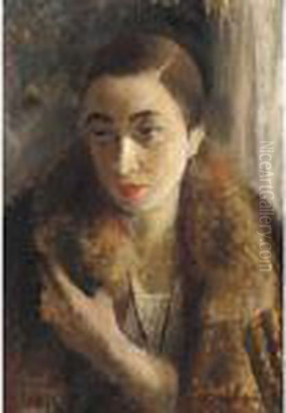 Portrait Of Rose Laroque Granoff Oil Painting by Vera Rockline