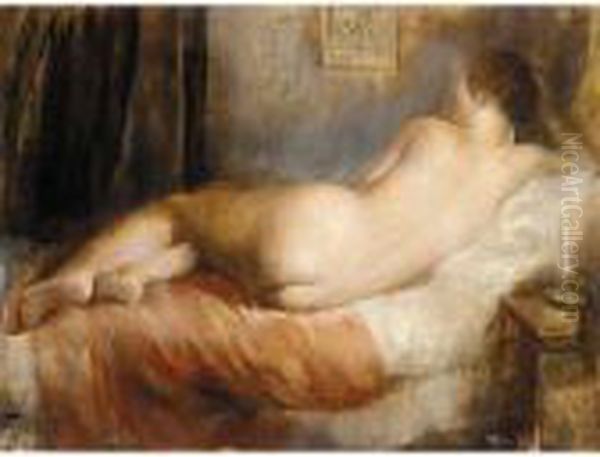 Reclining Nude Oil Painting by Vera Rockline