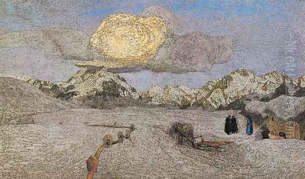 Death Oil Painting by Giovanni Segantini