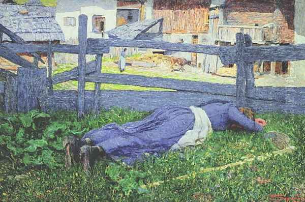 Rest in the Shade Oil Painting by Giovanni Segantini