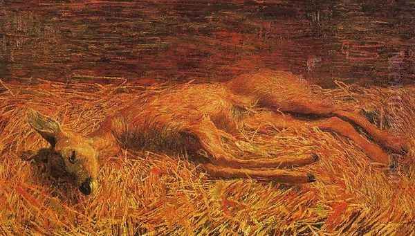 Capriolo morto Oil Painting by Giovanni Segantini