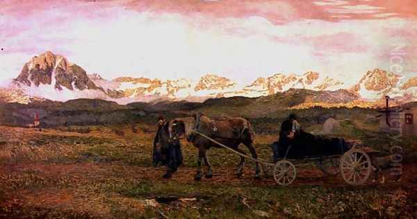 Returning Home, 1895 Oil Painting by Giovanni Segantini