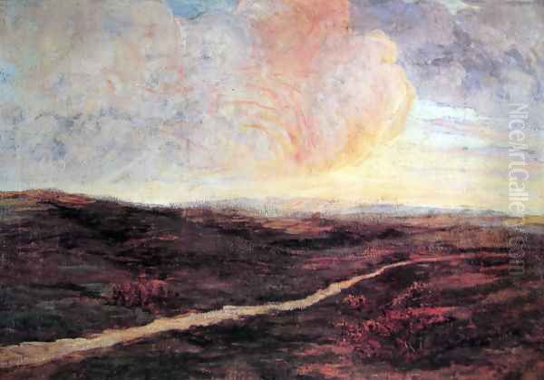 Sundown at Pusian Oil Painting by Giovanni Segantini