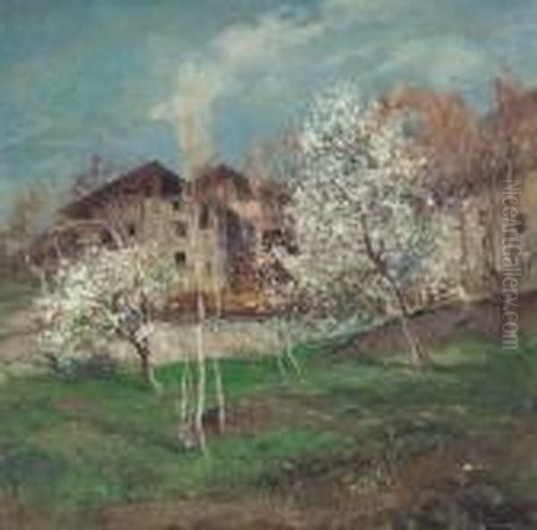 Alberi In Fiore Oil Painting by Leonardo Roda