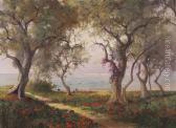 Riviera Di Ponente Oil Painting by Leonardo Roda