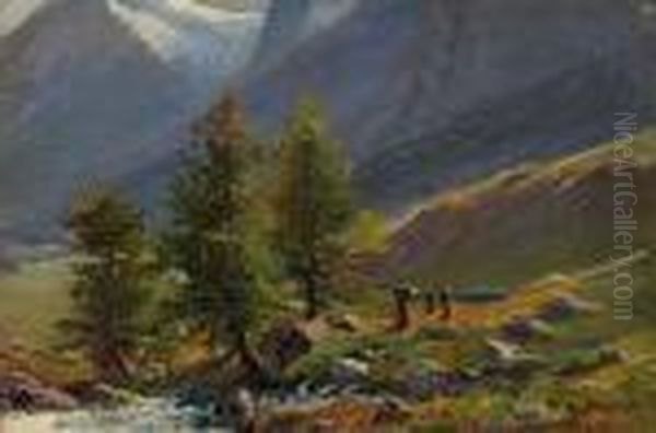 Alpe Giomein Oil Painting by Leonardo Roda