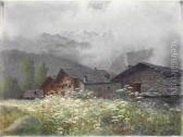 Baite In Montagna Oil Painting by Leonardo Roda