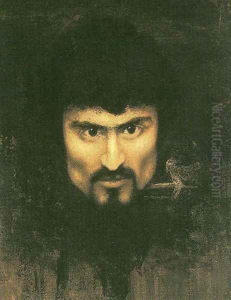 Self-portrait incomplete Oil Painting by Giovanni Segantini