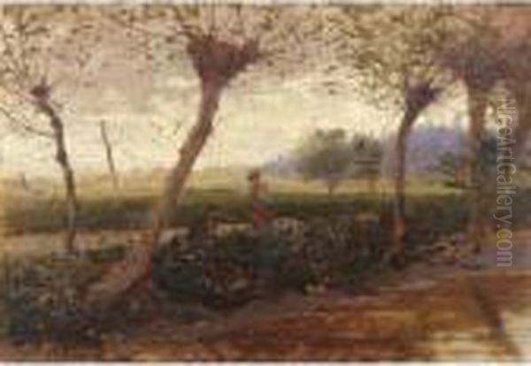 Passeggiata Al Crepuscolo Oil Painting by Leonardo Roda