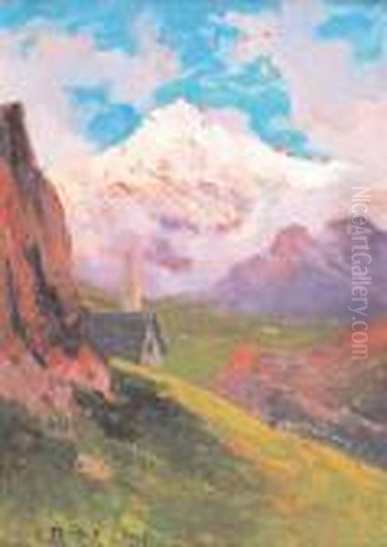 Il Monviso Oil Painting by Leonardo Roda