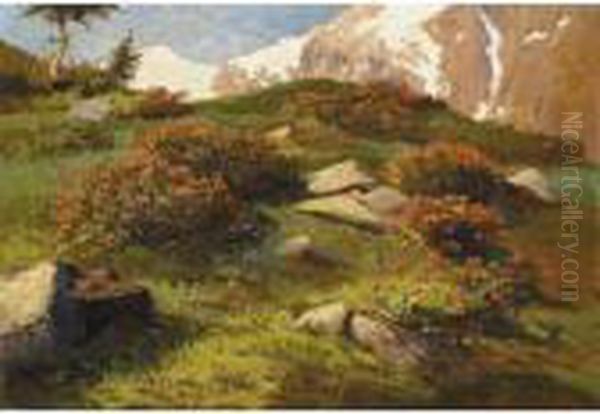 Rododendri In Fiore Oil Painting by Leonardo Roda