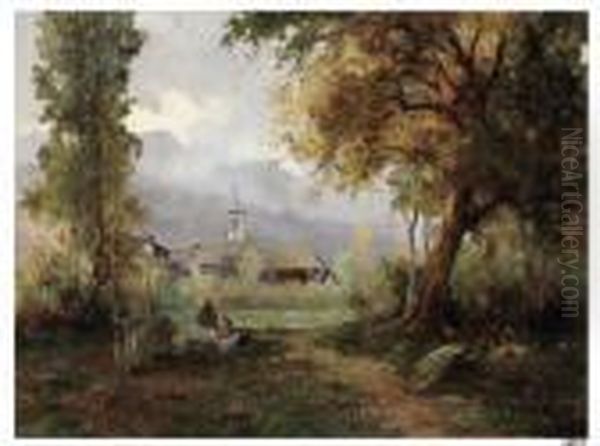 Quiete Campestre Oil Painting by Leonardo Roda