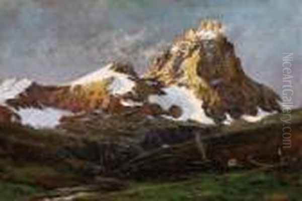 Il Monte Cervino Oil Painting by Leonardo Roda