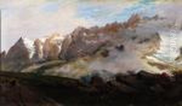 Fioritura Di Rododendri In Montagna Oil Painting by Leonardo Roda