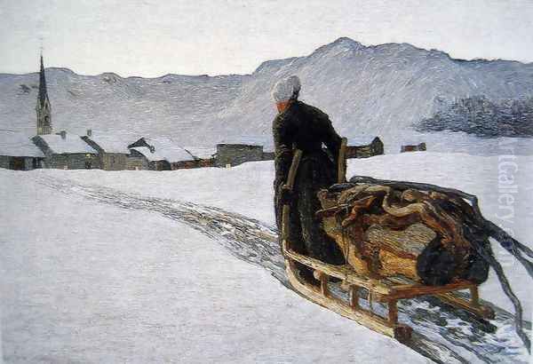 Return of the wood Oil Painting by Giovanni Segantini