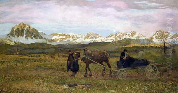 The Last Journey (Return to Native Soil) Oil Painting by Giovanni Segantini