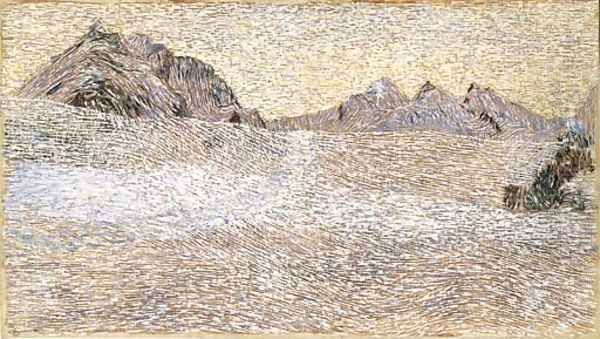 Paesaggio alpino Oil Painting by Giovanni Segantini