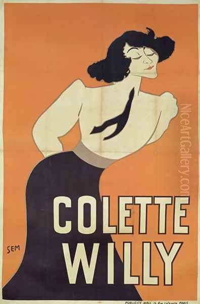 Poster depicting Colette Willy 1873-1954 Oil Painting by Georges Goursat Sem