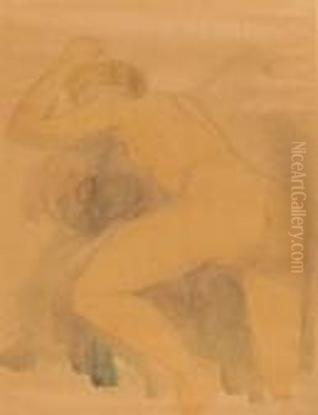 Etude Denu Oil Painting by Auguste Rodin